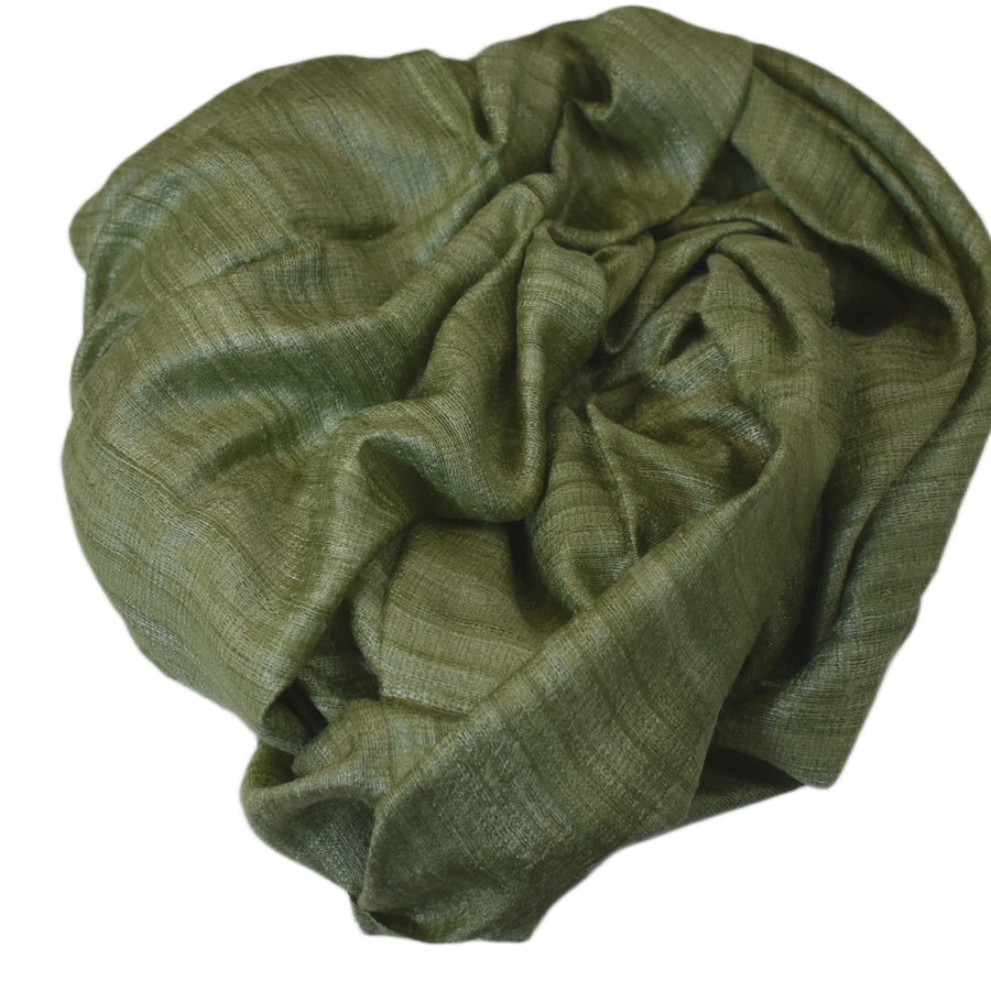 Sal tesut manual din 100% Matase Naturala Organica - Ghicha Tassar/Tussar Silk - Lime Green -> Cod:GhichaApril1