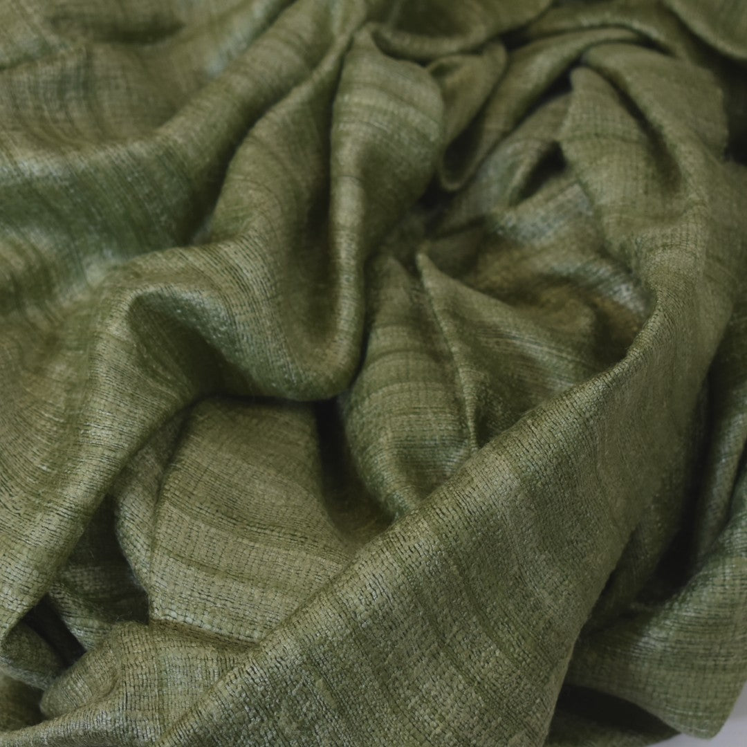 Sal tesut manual din 100% Matase Naturala Organica - Ghicha Tassar/Tussar Silk - Lime Green -> Cod:GhichaApril1