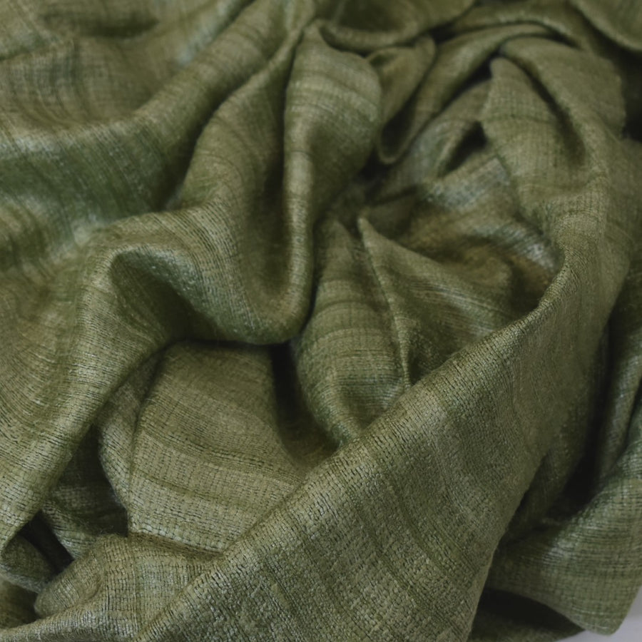 Sal tesut manual din 100% Matase Naturala Organica - Ghicha Tassar/Tussar Silk - Lime Green -> Cod:GhichaApril1