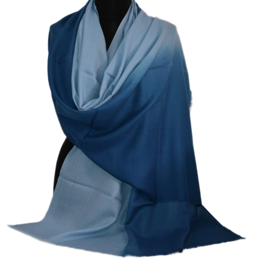 Esarfa Sal Casmir si Matase Naturala - Ombre 2 nuante -> Navy Blue - Cod: CASMIRSILK22