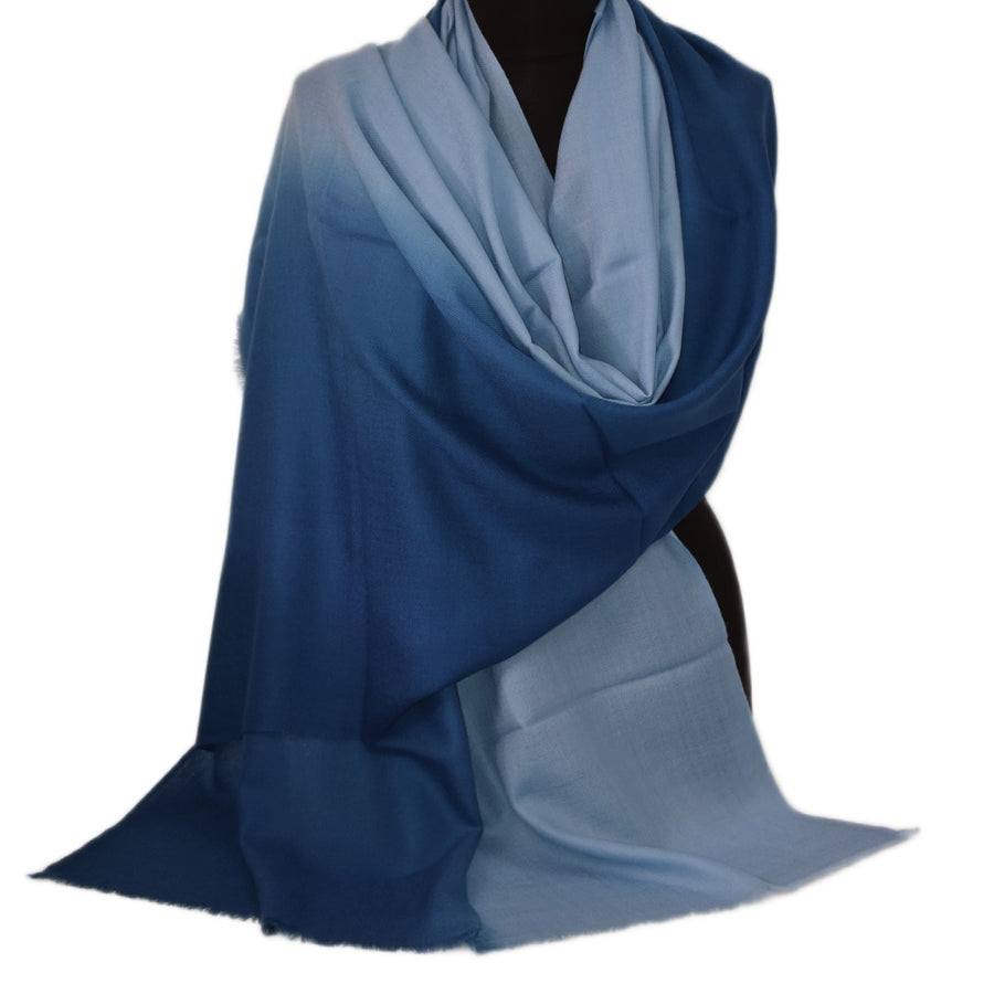 Esarfa Sal Casmir si Matase Naturala - Ombre 2 nuante -> Navy Blue - Cod: CASMIRSILK22