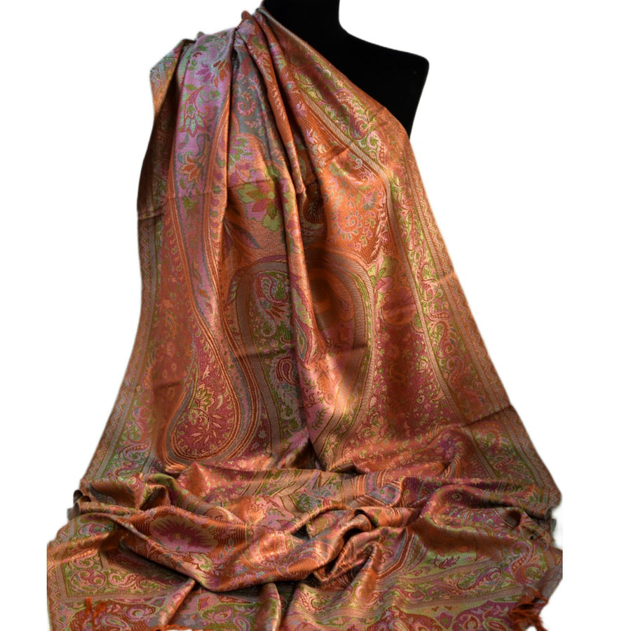 Șal Jamawar Premium din 100% Mătase Naturală – Heritage-  Cod: PureSilkJamawar13
