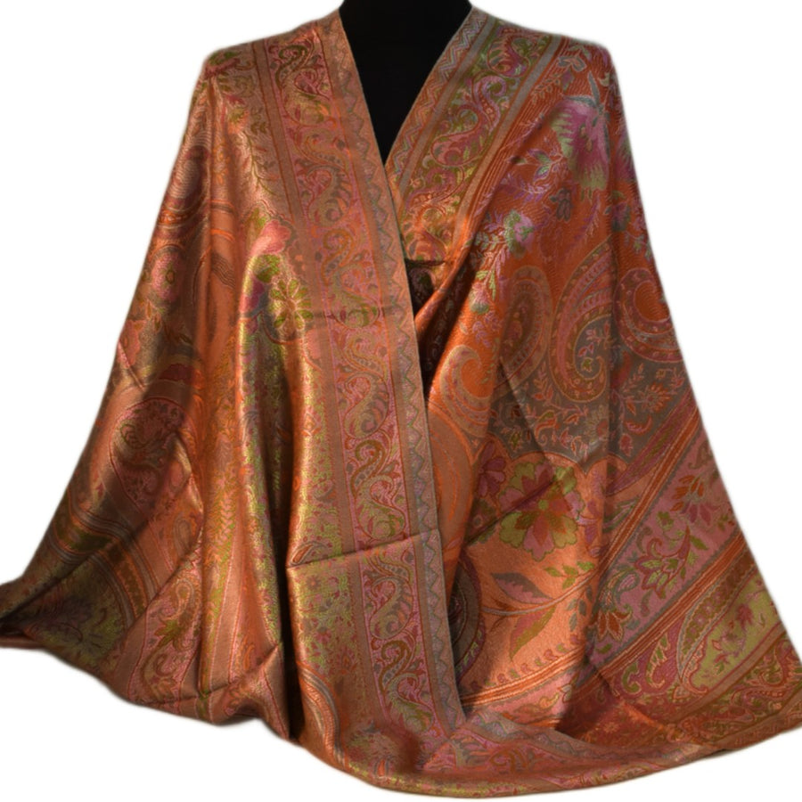 Șal Jamawar Premium din 100% Mătase Naturală – Heritage-  Cod: PureSilkJamawar13