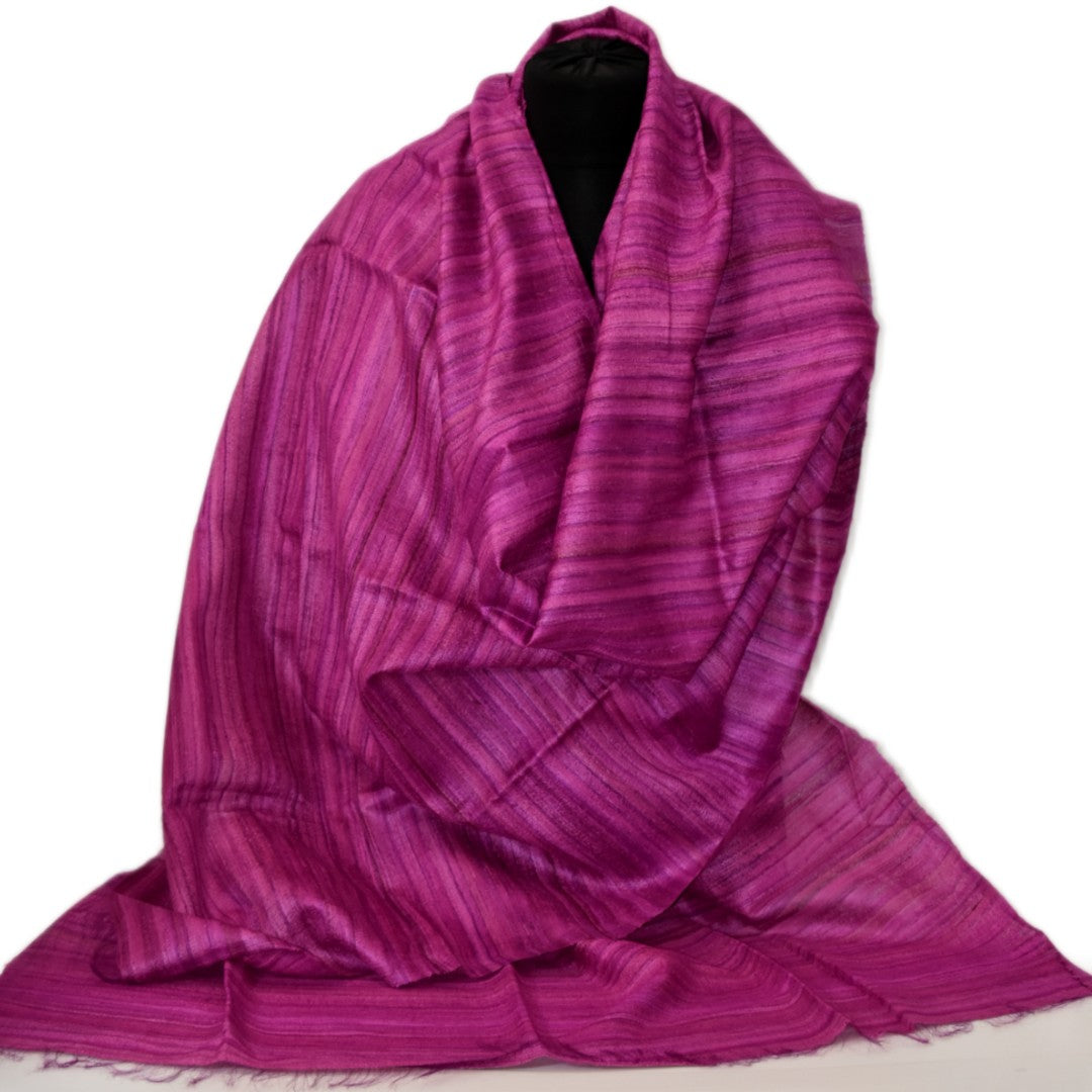 Sal tesut manual din 100% Matase Naturala Organica - Ghicha Tassar/Tussar Silk - Viva Magenta -> Cod:RGhicha(..)