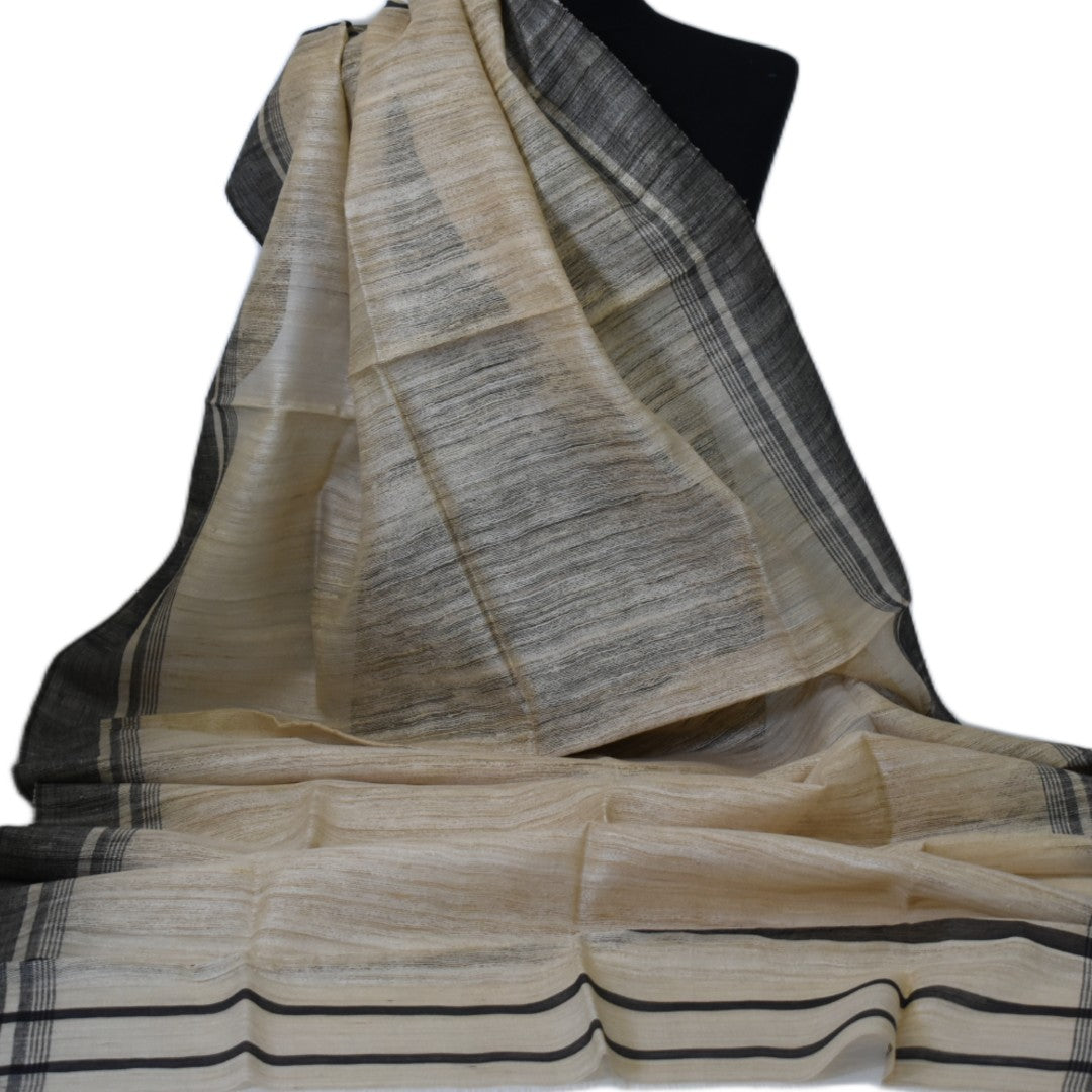 Sal tesut manual din 100% Matase Naturala Organica - Ghicha Tassar/Tussar Silk -> Cod: OrganicSilk17