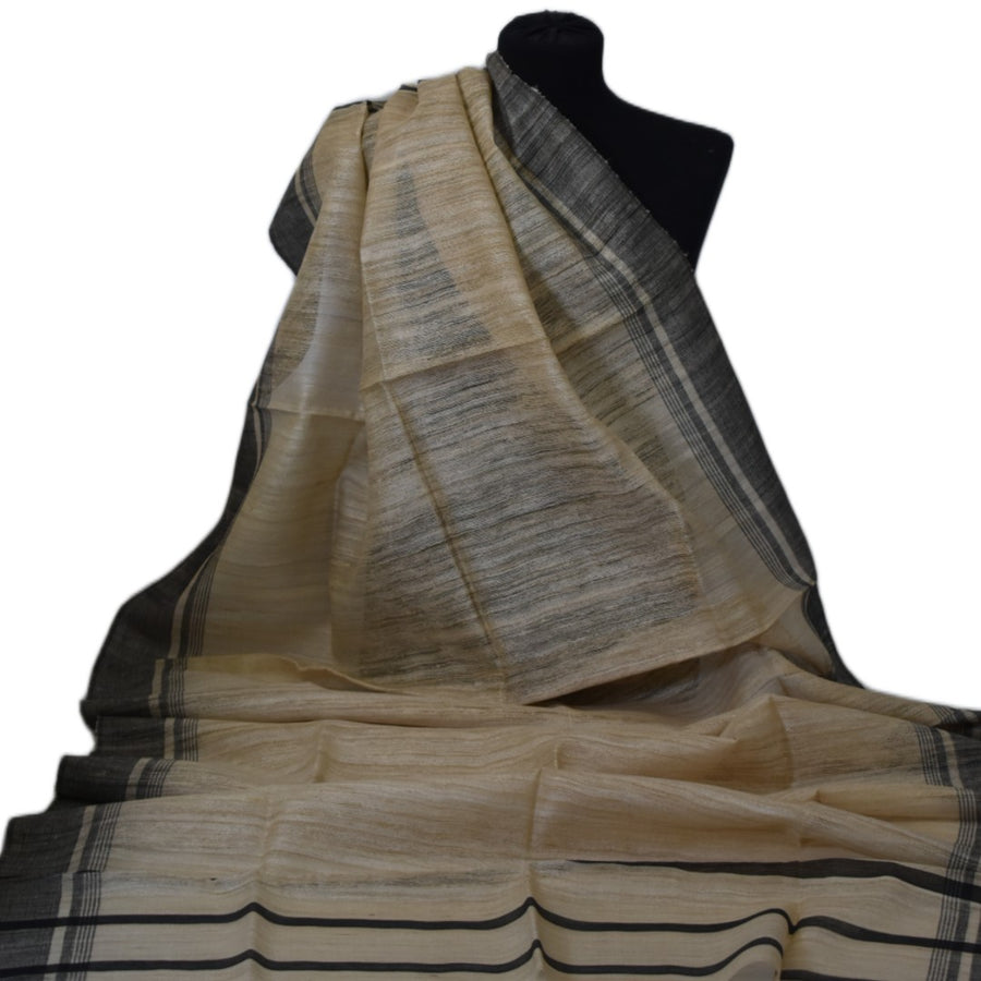 Sal tesut manual din 100% Matase Naturala Organica - Ghicha Tassar/Tussar Silk -> Cod: OrganicSilk17