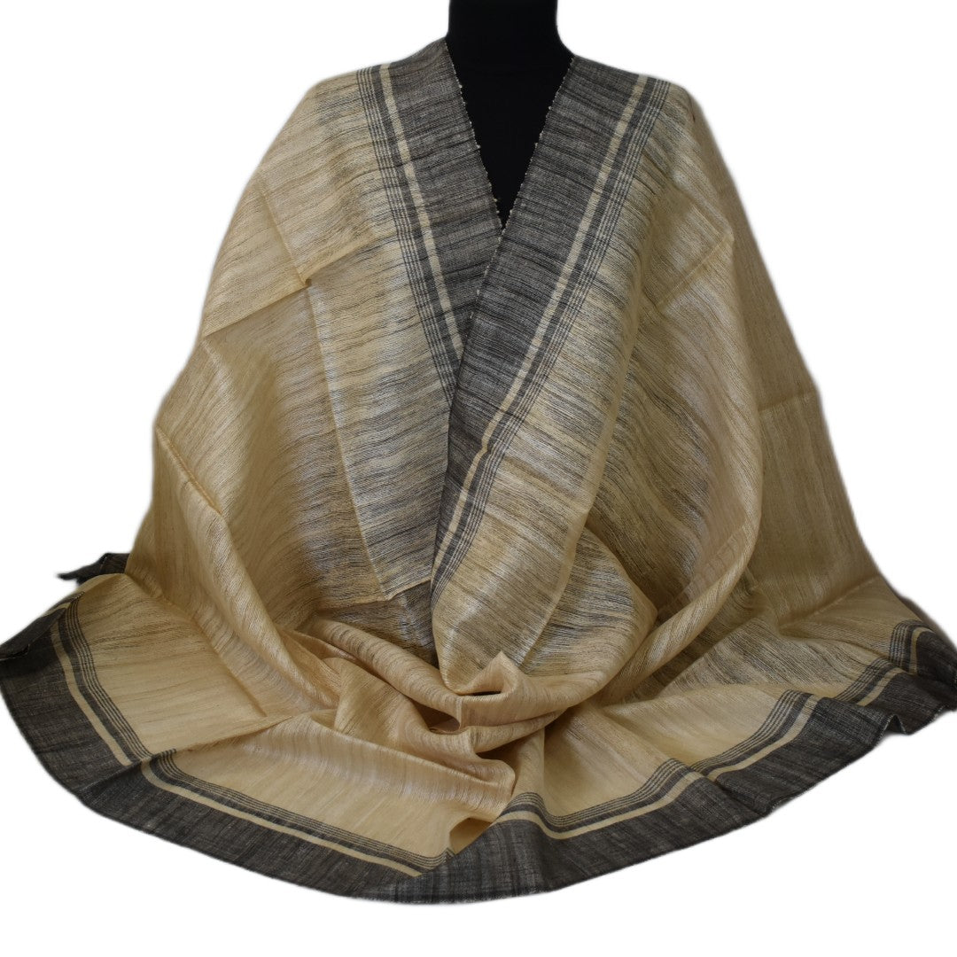 Sal tesut manual din 100% Matase Naturala Organica - Ghicha Tassar/Tussar Silk -> Cod: OrganicSilk17