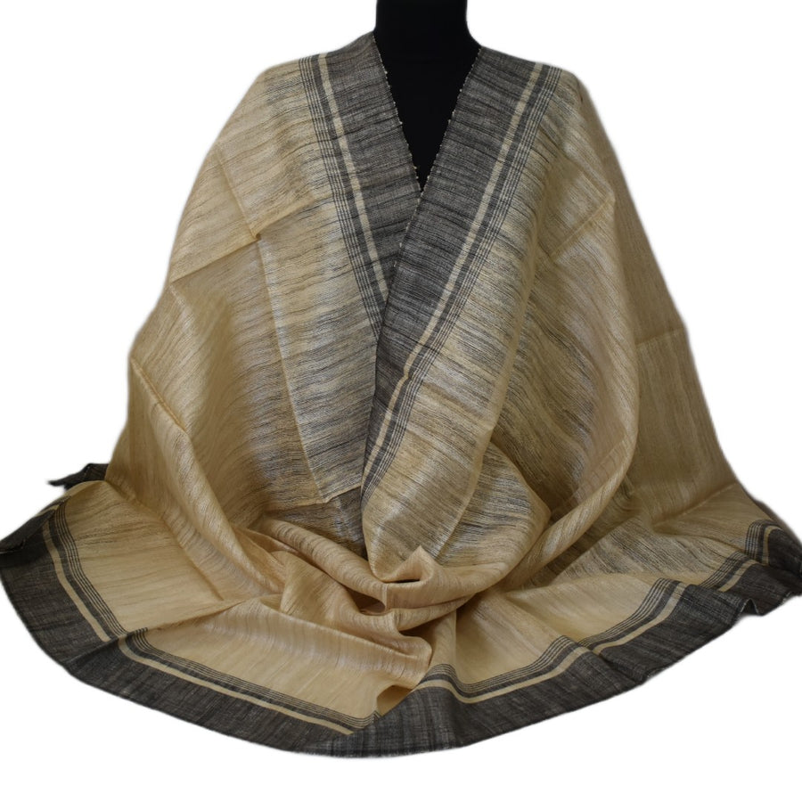 Sal tesut manual din 100% Matase Naturala Organica - Ghicha Tassar/Tussar Silk -> Cod: OrganicSilk17