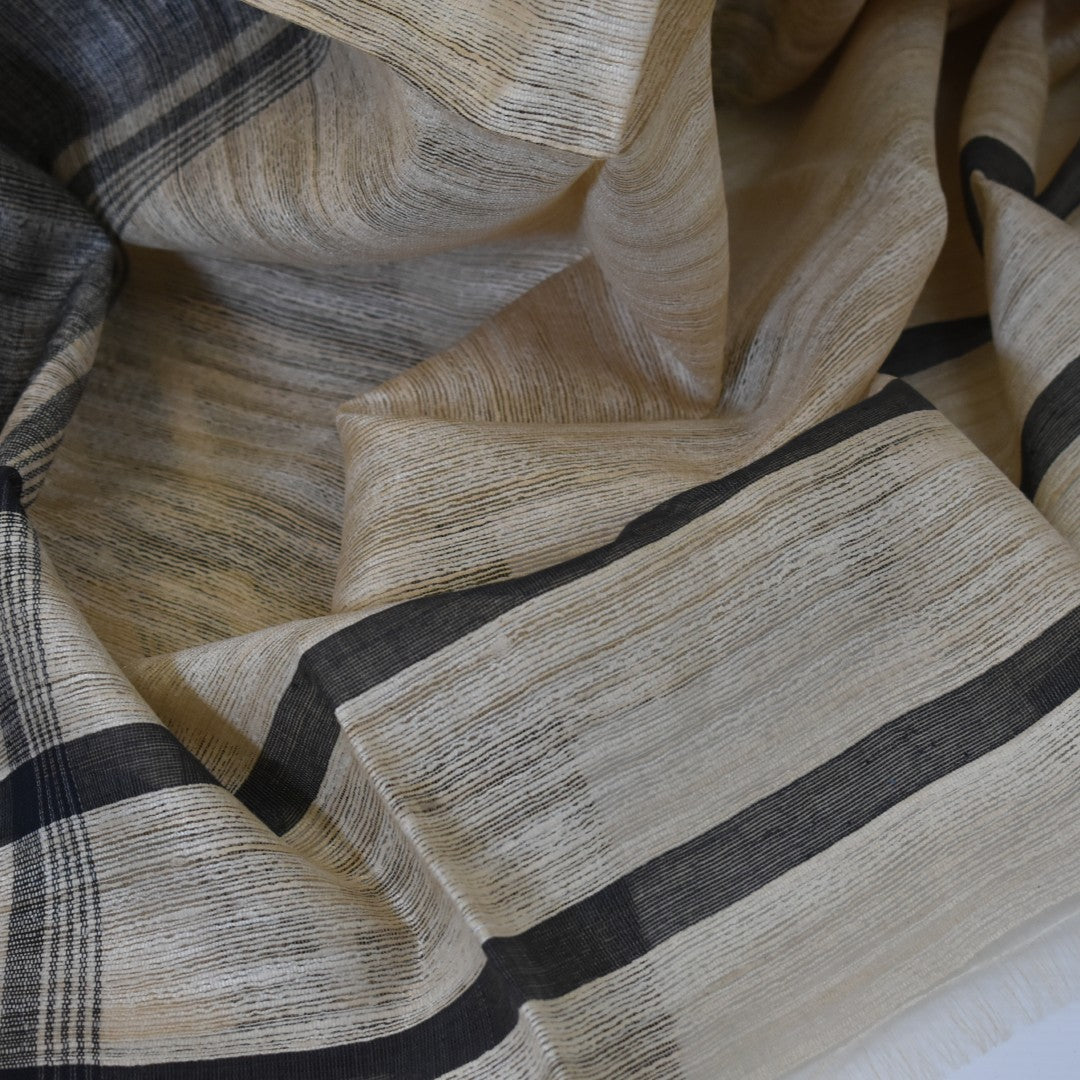 Sal tesut manual din 100% Matase Naturala Organica - Ghicha Tassar/Tussar Silk -> Cod: OrganicSilk17