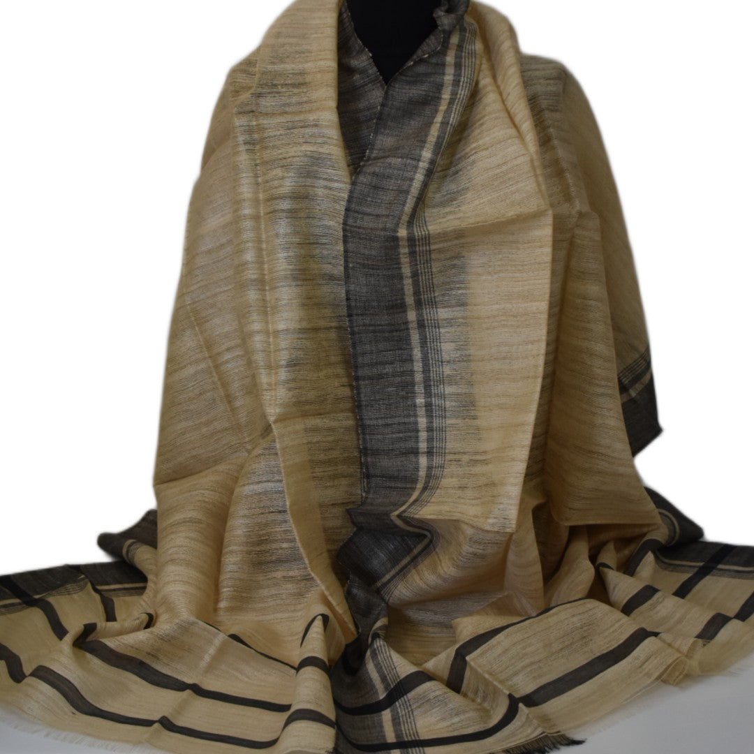 Sal tesut manual din 100% Matase Naturala Organica - Ghicha Tassar/Tussar Silk -> Cod: OrganicSilk17