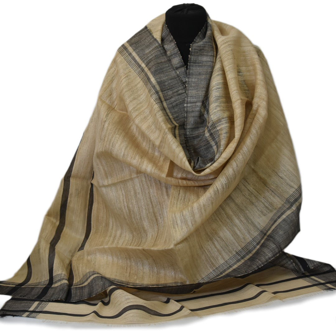 Sal tesut manual din 100% Matase Naturala Organica - Ghicha Tassar/Tussar Silk -> Cod: OrganicSilk17