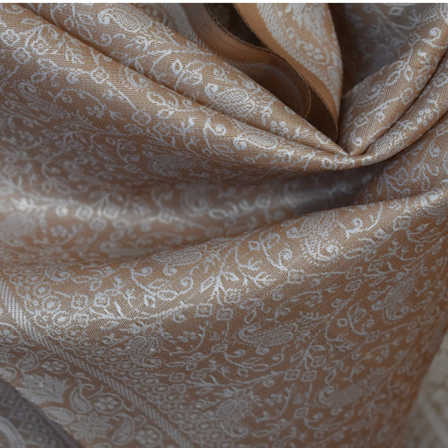 Close-up of patterned fabric with intricate design
