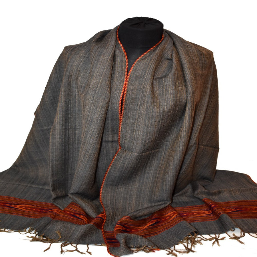 Sal Unisex confectionat din 100% Lana ( Yak & Merino ) ->Steel Gray/Capucino Hazelnut- Cod: YAKMAR11