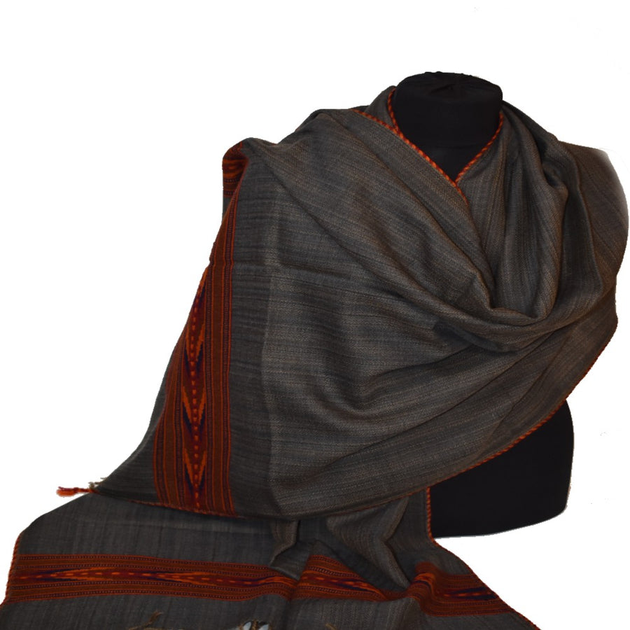 Sal Unisex confectionat din 100% Lana ( Yak & Merino ) ->Steel Gray/Capucino Hazelnut- Cod: YAKMAR11