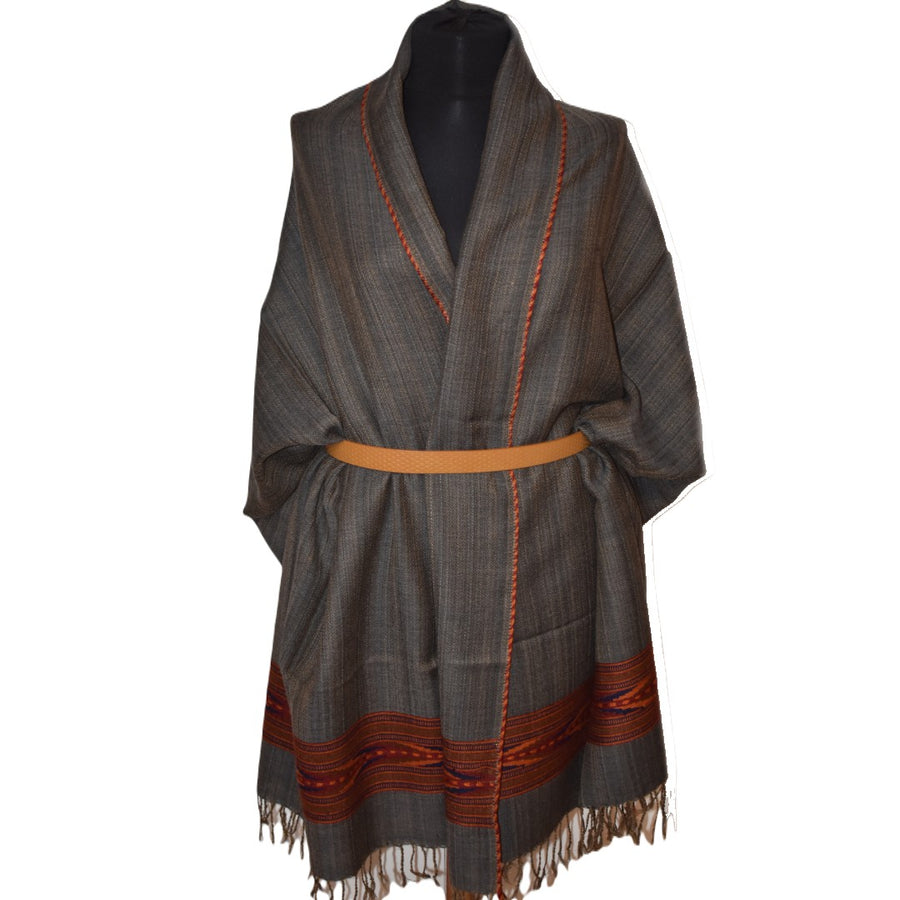 Sal Unisex confectionat din 100% Lana ( Yak & Merino ) ->Steel Gray/Capucino Hazelnut- Cod: YAKMAR11