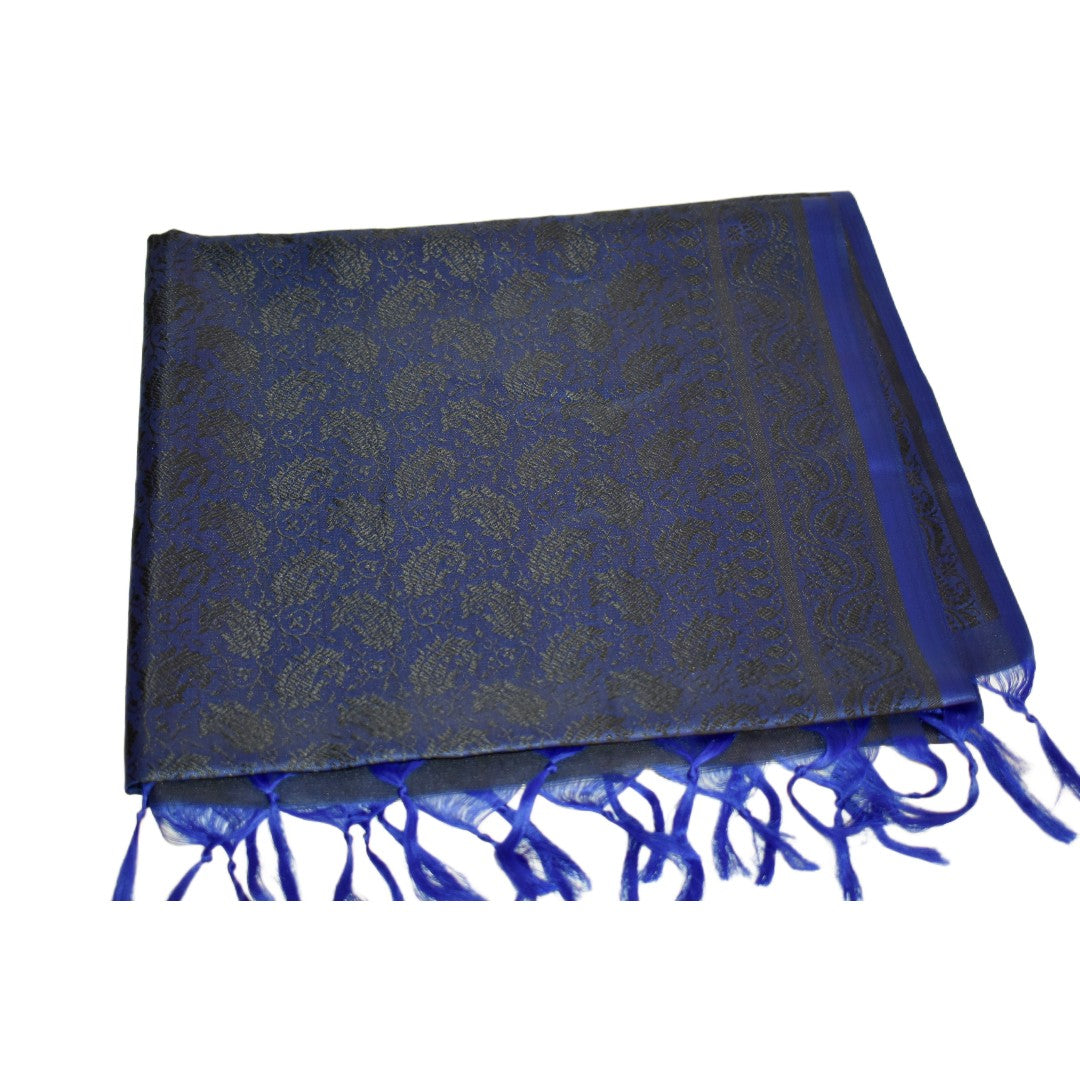 Esarfa-Sal din Matase Naturala si Fibre de Bananier -> Albastru Indigo ->Cod: New Banana Silk14