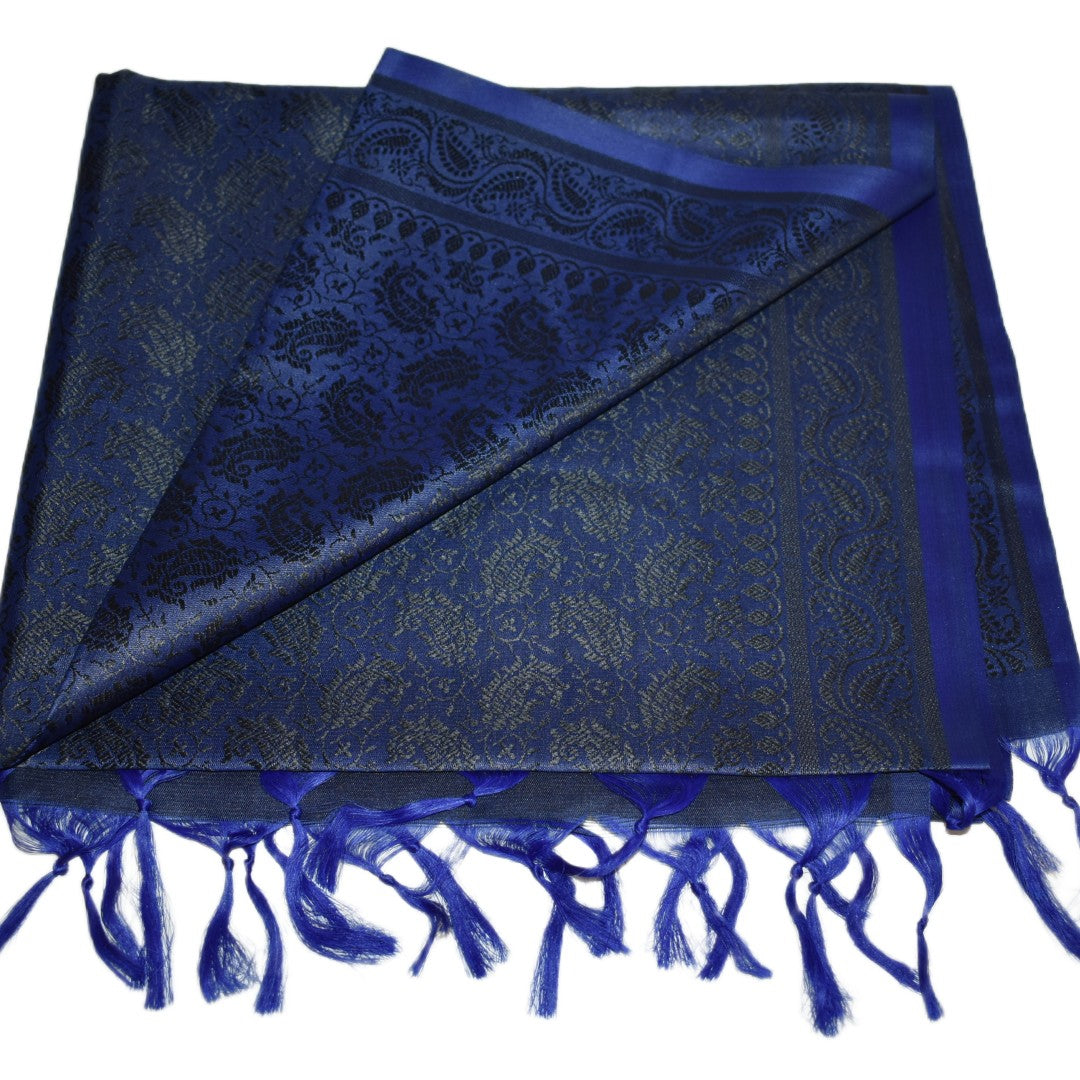 Esarfa-Sal din Matase Naturala si Fibre de Bananier -> Albastru Indigo ->Cod: New Banana Silk14
