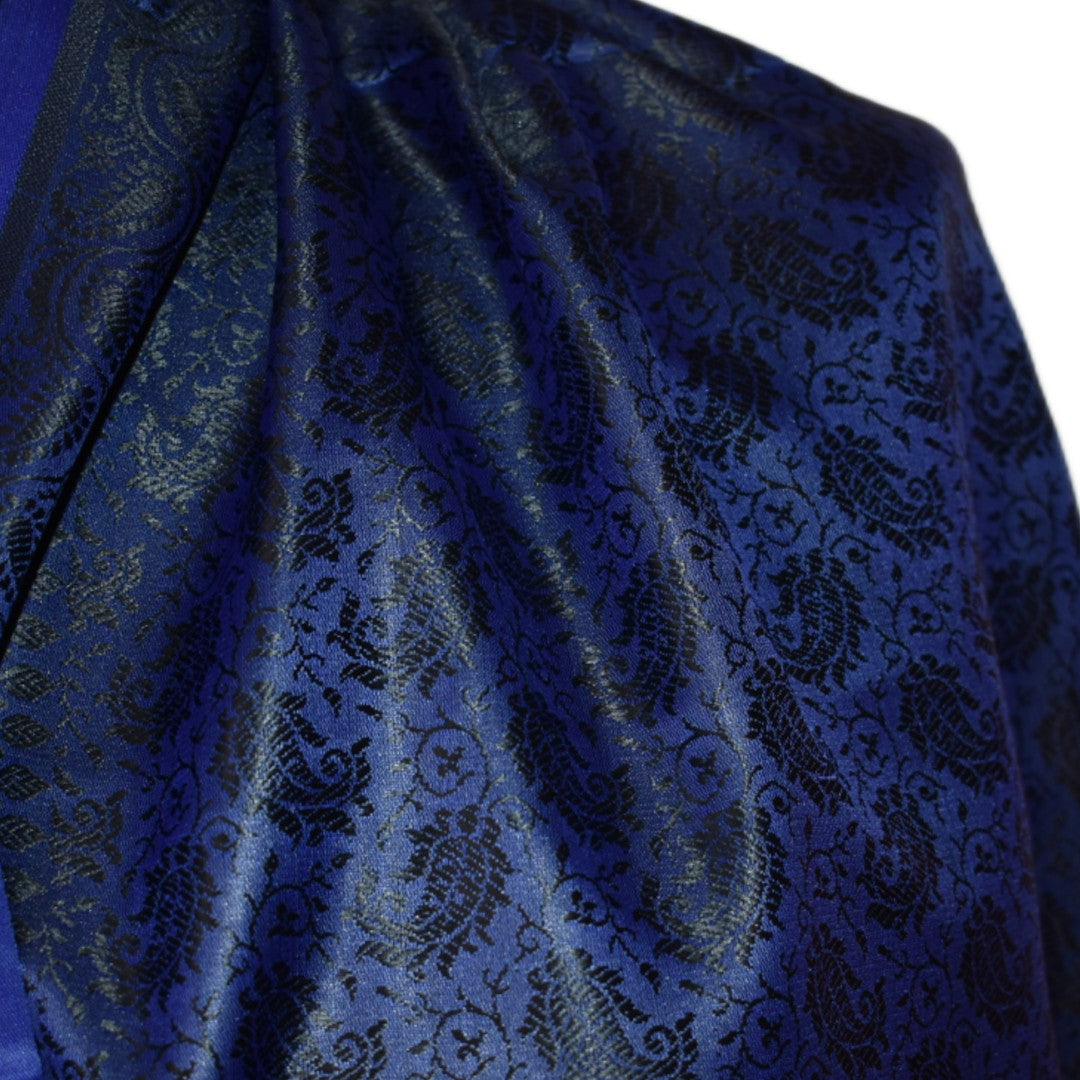 Esarfa-Sal din Matase Naturala si Fibre de Bananier -> Albastru Indigo ->Cod: New Banana Silk14