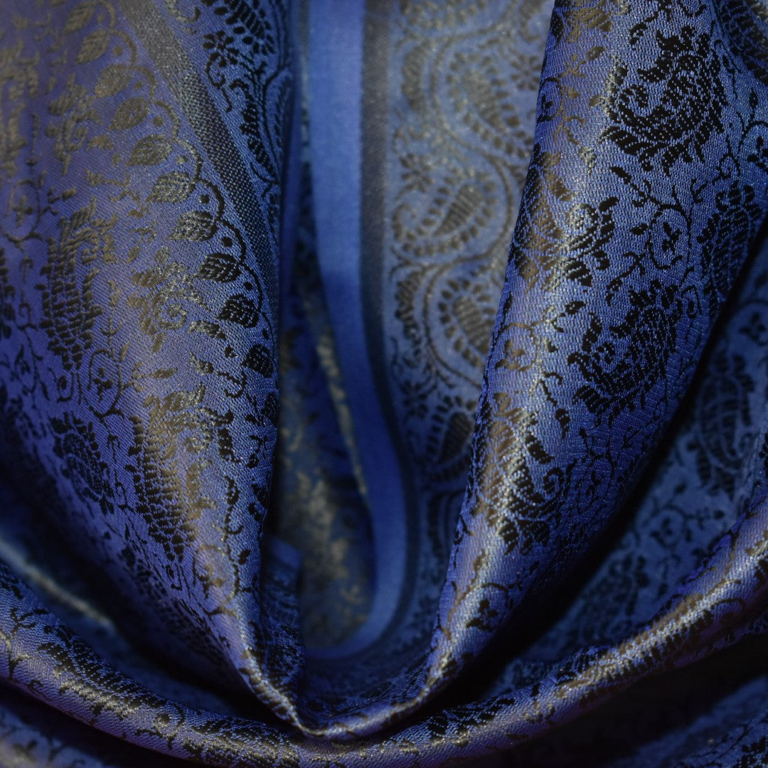 Esarfa-Sal din Matase Naturala si Fibre de Bananier -> Albastru Indigo ->Cod: New Banana Silk14