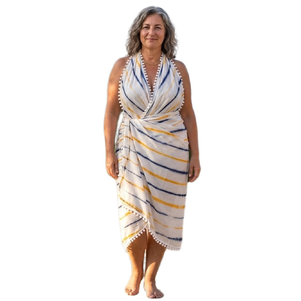 Pareo/ Sarong/ Esarfa de Plaja - 100% Bumbac (Mulmul Cotton) Shibori Tie-dye -> Cod: Mulmul Cotton14
