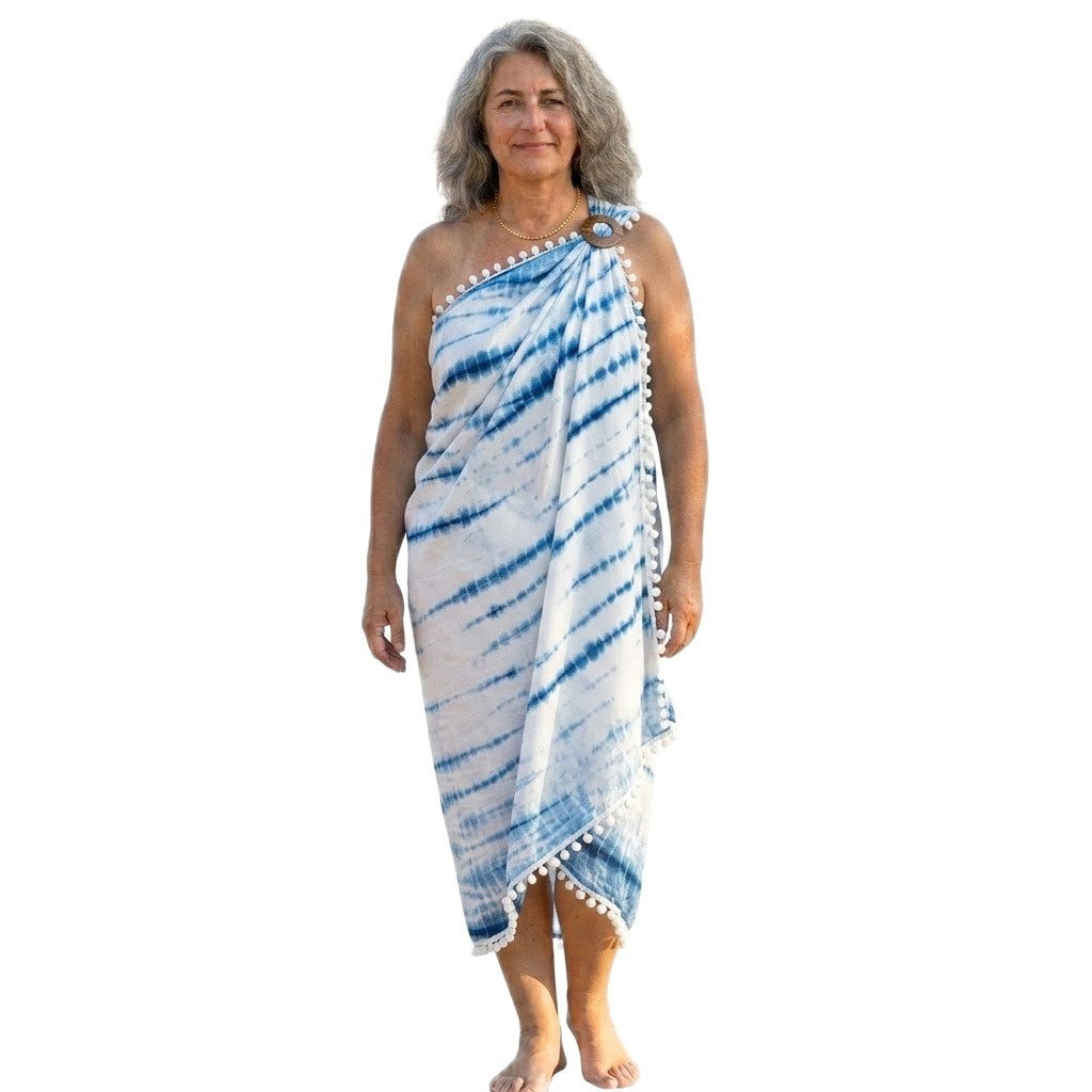 Pareo/ Sarong/ Esarfa de Plaja - 100% Bumbac (Mulmul Cotton) Shibori Tie-dye -> Cod: Mulmul Cotton11