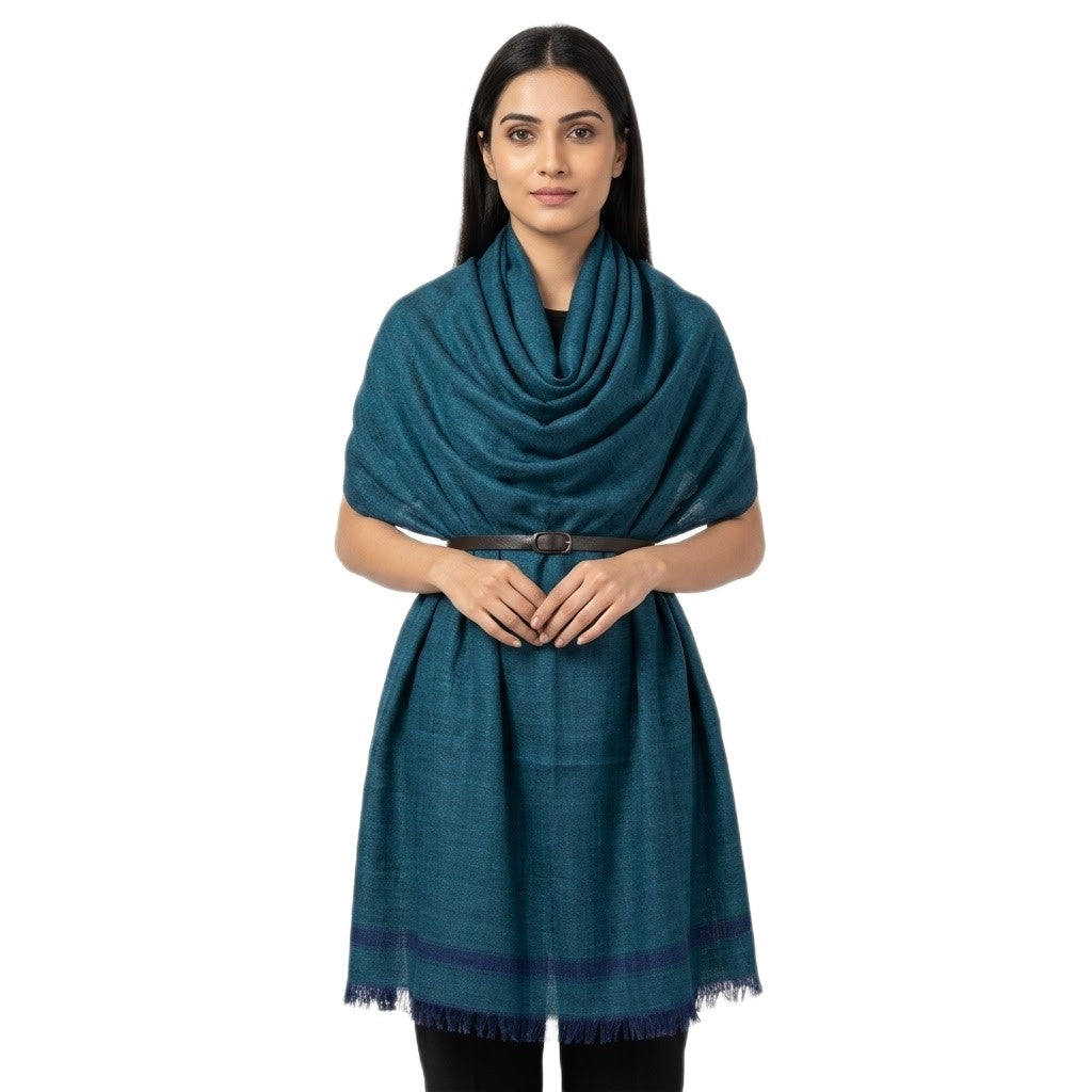 Sal Unisex confectionat din 100% Lana ( Yak & Merino ) ->Albastru Turcoaz -> Cod: YAKNEW2
