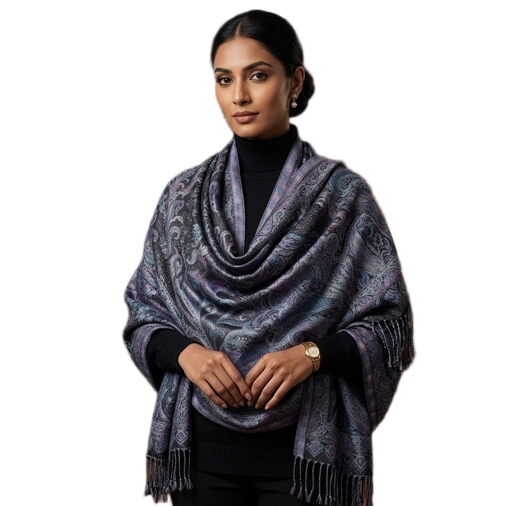 NOU! SAL Premium Jamawar din 100% Matase Naturala - Heritage -> Shades of Dark Lavander ->Cod: Jamawar5