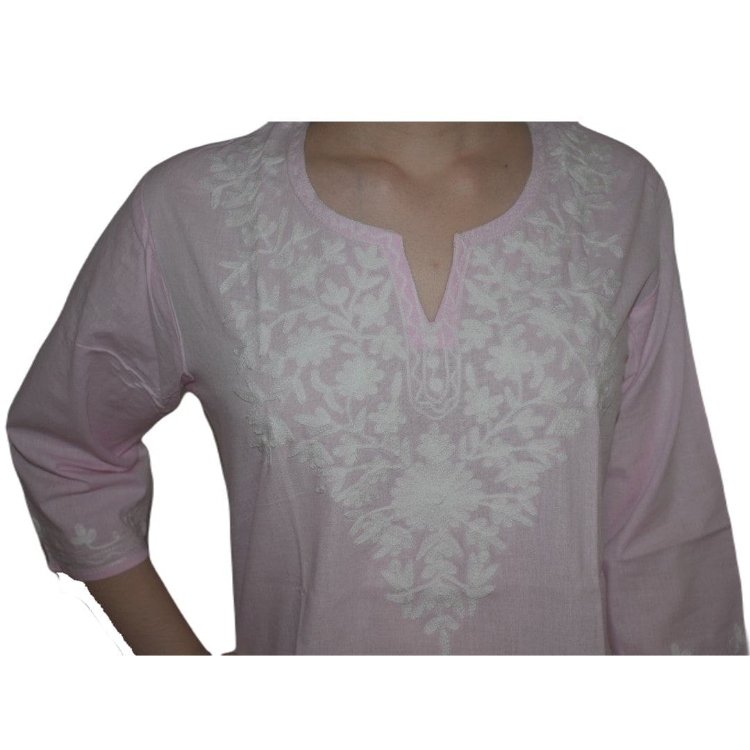 Bluza/Tunica din bumbac cu Broderie Kashmiri -> Cod: KASHMIRI03 - Bluza tunica cu broderie Kashmiri