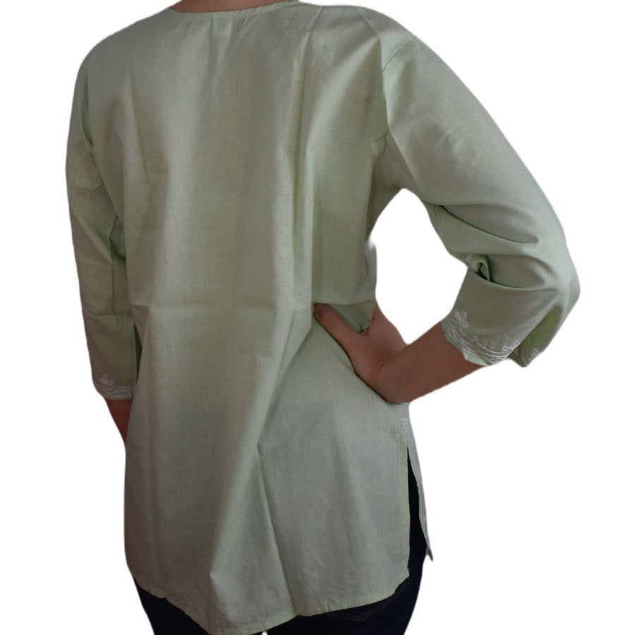Bluza/Tunica din bumbac cu Broderie Kashmiri -> Cod: KASHMIRI50 - M-L (40-42) - Bluza tunica cu broderie Kashmiri
