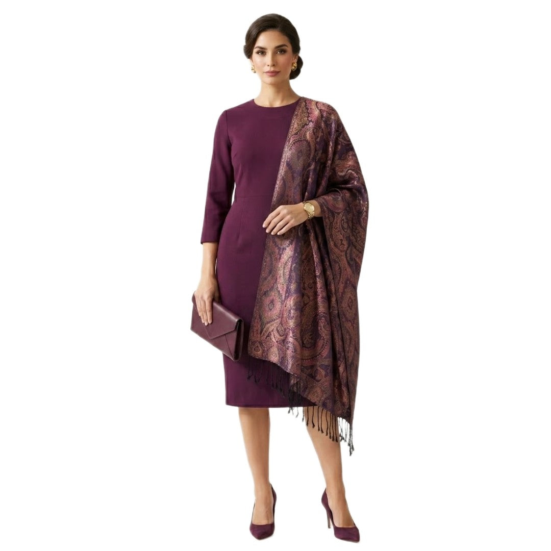 Șal Jamawar Premium din 100% Mătase Naturală – Heritage- Cod: NewSilkJamawar3