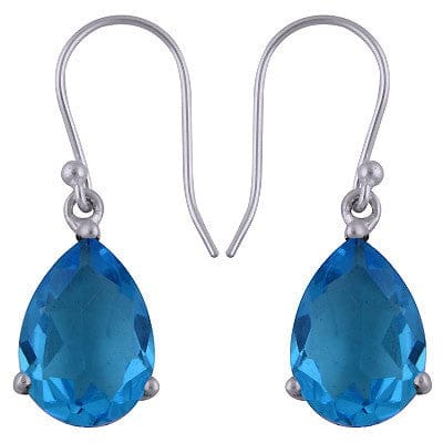 Cercei din Argint 925 cu Pietre Semipretioase Naturale de Blue Topaz multifatetat slefuite -> Cod: SilverBlueTopaz - cercei argint