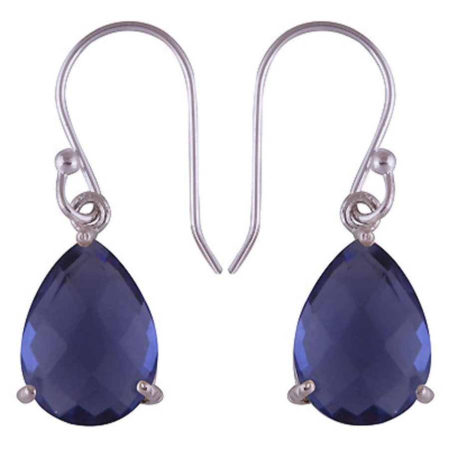 Cercei din Argint 925 cu Pietre Semipretioase Naturale de Lolit multifatetat slefuit sub forma de Para -> Cod: SilverLolite - cercei argint