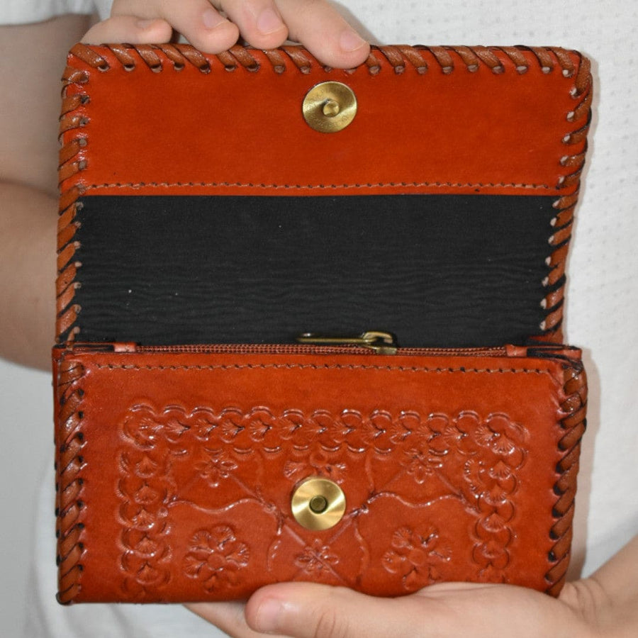Clutch/Portofel lucrat manual din Piele Naturala.-> Cod: CAM27 - Genti din Piele