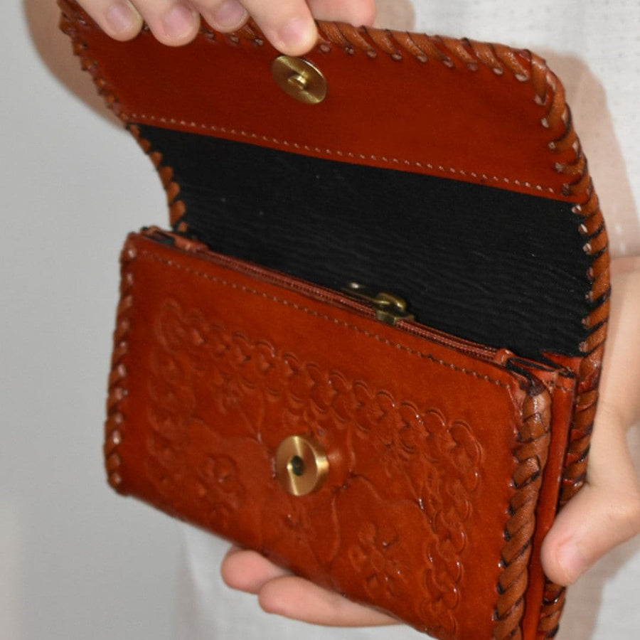 Clutch/Portofel lucrat manual din Piele Naturala.-> Cod: CAM27 - Genti din Piele