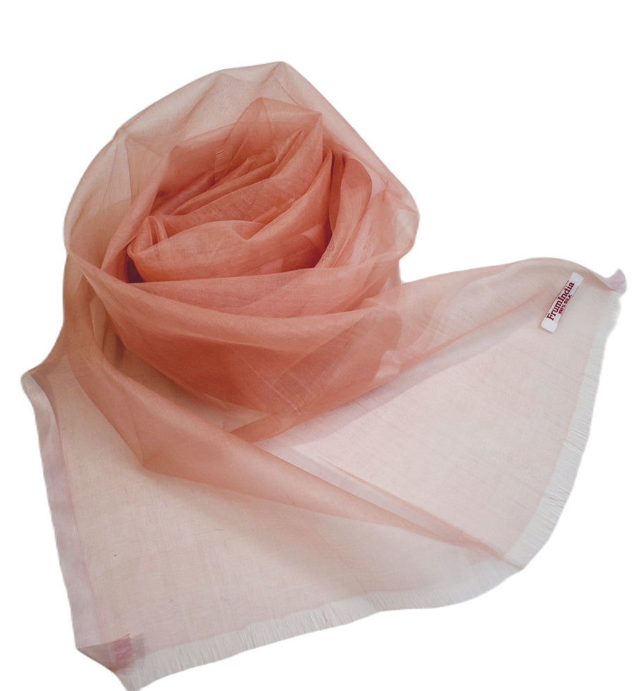 Esarfa din Matase Naturala Mulberry Silk - Coral (Cod: Mulberry 4) - esarfa matase naturala mulberry silk