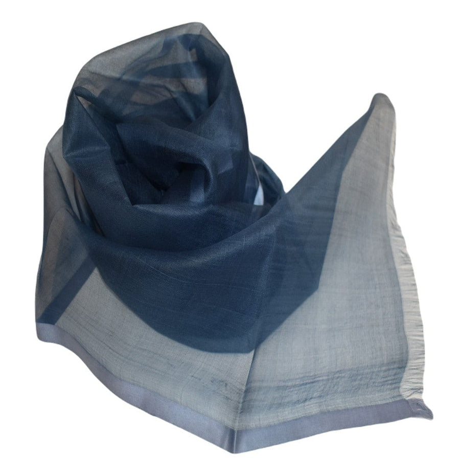 Esarfa din Matase Naturala Mulberry Silk - Indigo Blue (Cod: Mulberry 9) - esarfa matase naturala mulberry silk