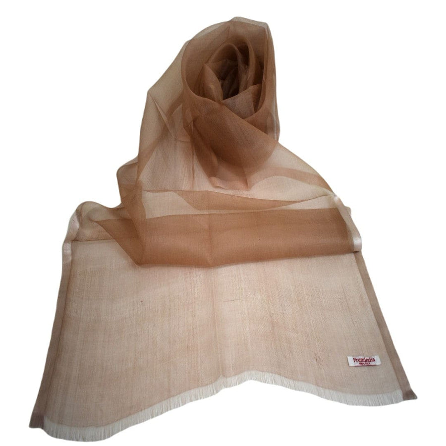 Esarfa din Matase Naturala Mulberry Silk - Nude Capucino (Cod: Mulberry 1) - esarfa matase naturala mulberry silk