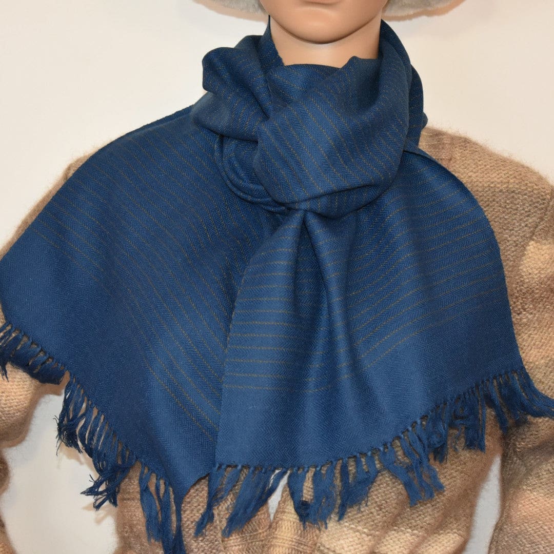Esarfa-Fular Unisex din Lana de Yak & Merino - Albastru/Verde -> Cod: Yaknov3 - Esarfa Fular din lana de Yak & Merino