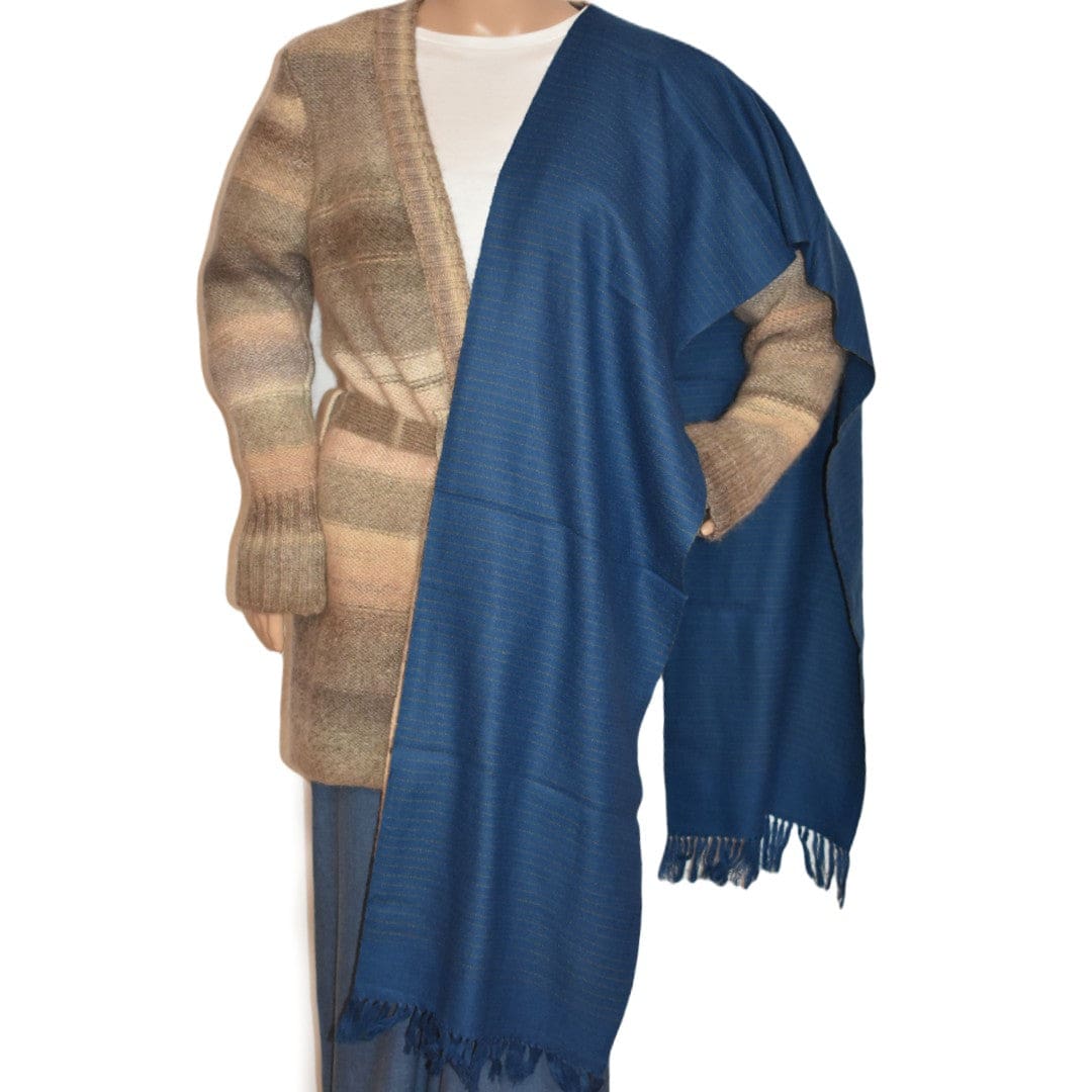Esarfa-Fular Unisex din Lana de Yak & Merino - Albastru/Verde -> Cod: Yaknov3 - Esarfa Fular din lana de Yak & Merino