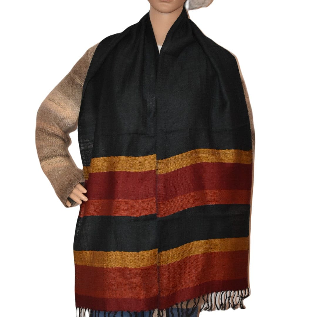 Esarfa-Fular Unisex din Lana de Yak & Merino --> Cod: Yaknov15 - Black/Negru - Esarfa Fular din lana de Yak & Merino
