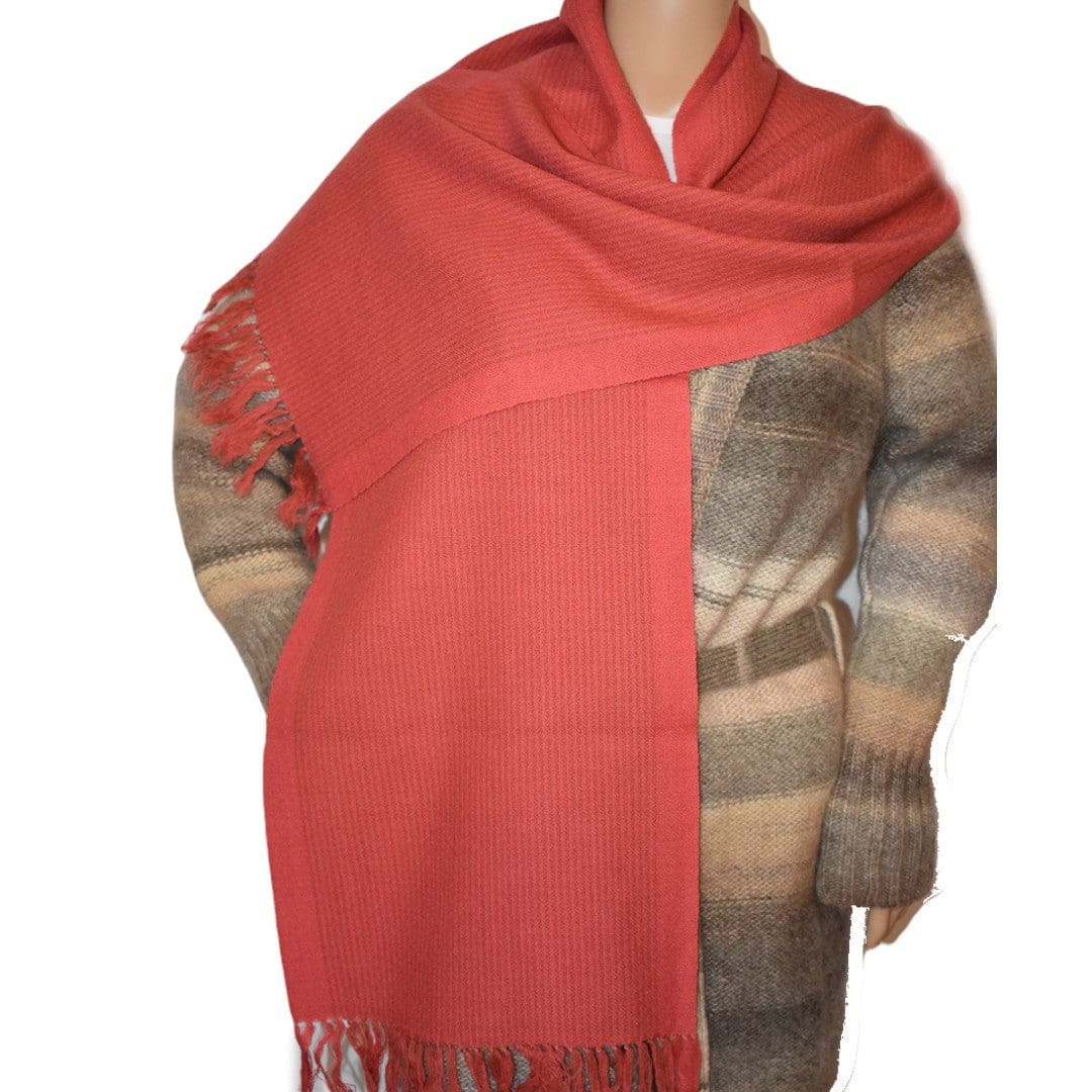 Esarfa-Fular Unisex din Lana de Yak & Merino -Salmon & Capucino -> Cod: Yaknov4 - Esarfa Fular din lana de Yak & Merino