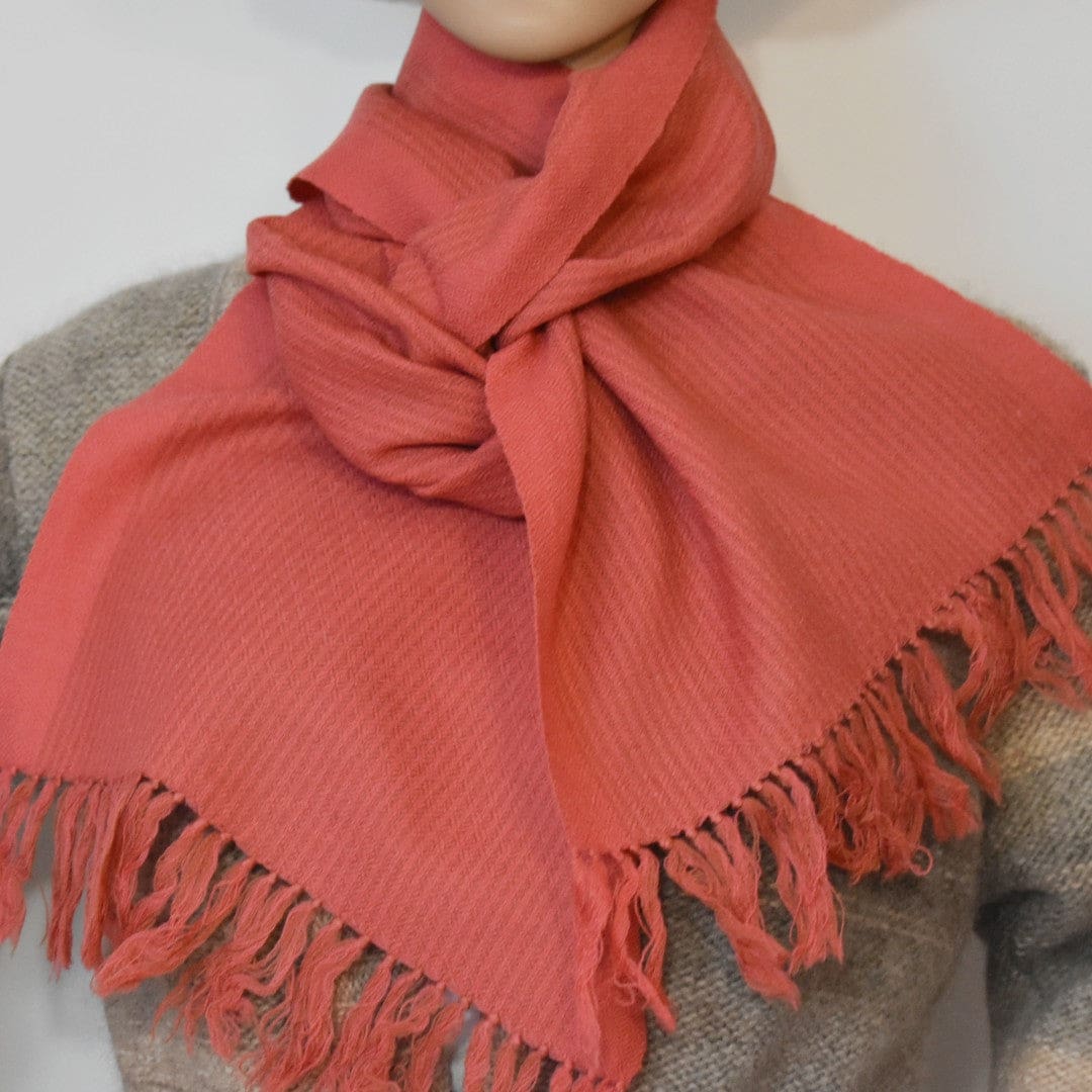 Esarfa-Fular Unisex din Lana de Yak & Merino -Salmon & Capucino -> Cod: Yaknov4 - Esarfa Fular din lana de Yak & Merino