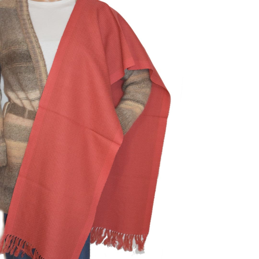Esarfa-Fular Unisex din Lana de Yak & Merino -Salmon & Capucino -> Cod: Yaknov4 - Esarfa Fular din lana de Yak & Merino