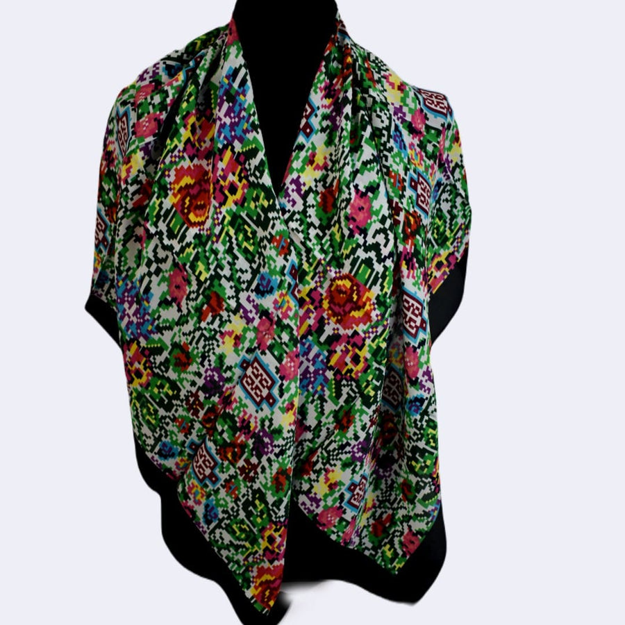 Esarfa Mare din 100% Matase Naturala (Crepe Silk) ->M121 - Esarfa-Sal din Crep de Matase Naturala