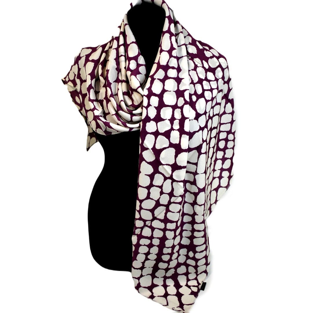 Esarfa Mare din 100% Matase Naturala (Crepe Silk) ->M34 - Esarfa Batic din Matase Naturala