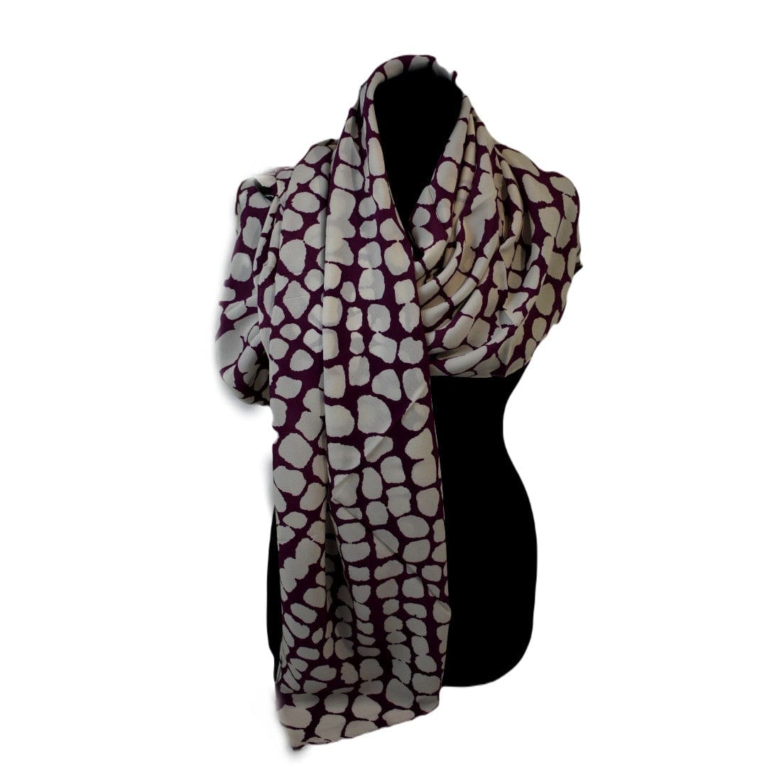 Esarfa Mare din 100% Matase Naturala (Crepe Silk) ->M34 - Esarfa Batic din Matase Naturala