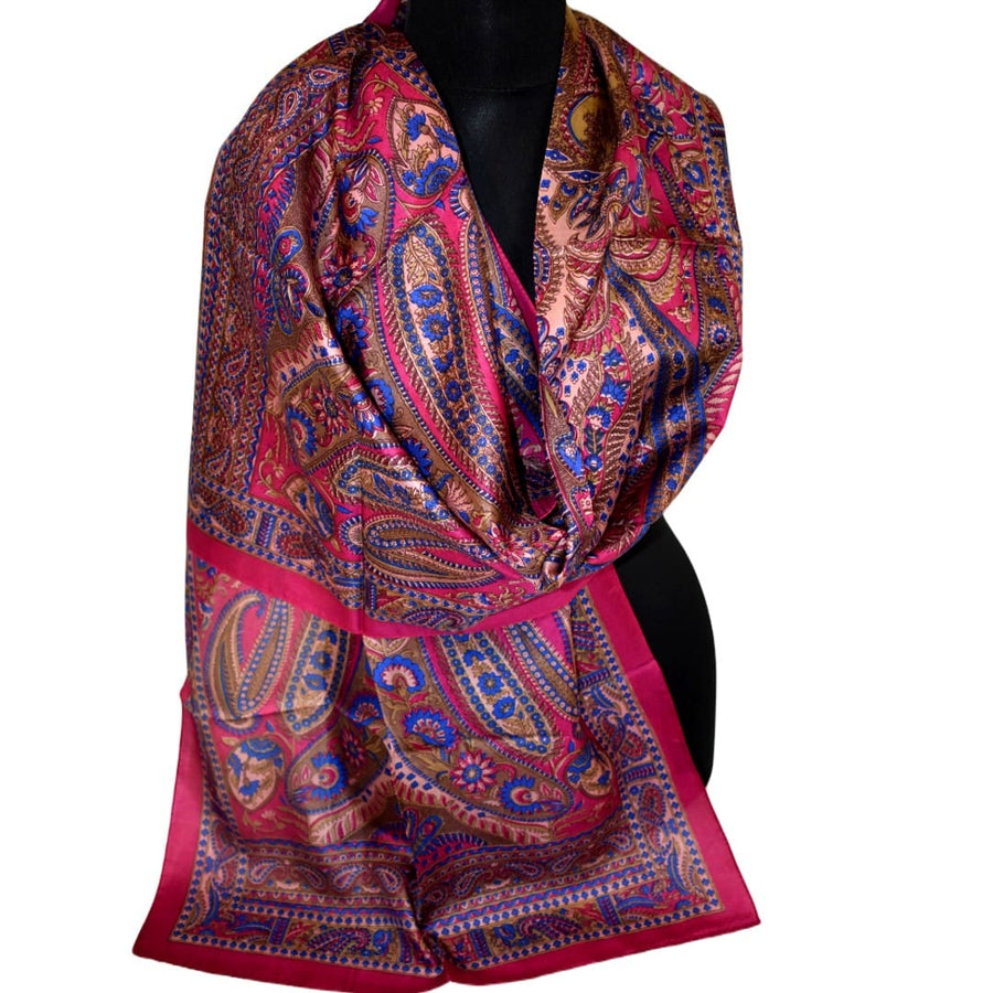 Esarfa-Sal din 100% Matase Naturala (Heavy Silk - Matase Naturala Habotai) ->Cod: M48 - esarfa sal din matase naturala Varanasi