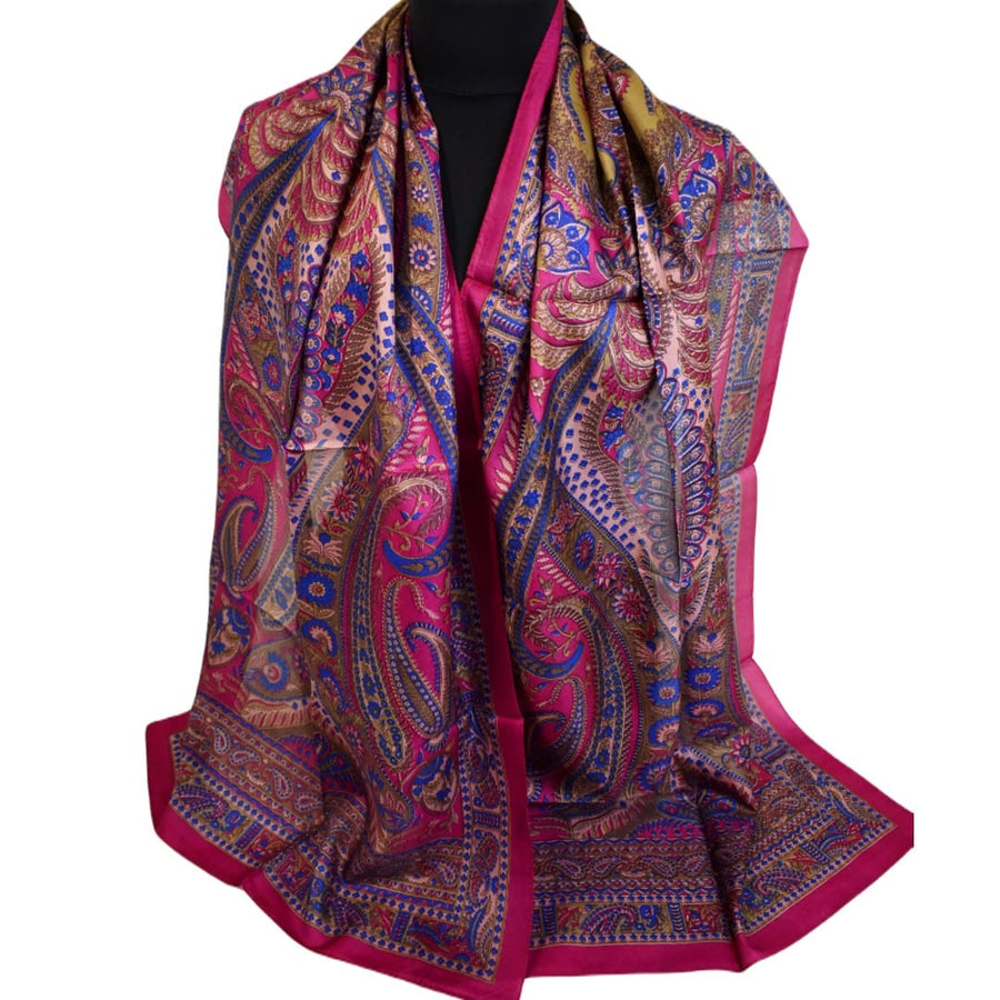 Esarfa-Sal din 100% Matase Naturala (Heavy Silk - Matase Naturala Habotai) ->Cod: M48 - esarfa sal din matase naturala Varanasi