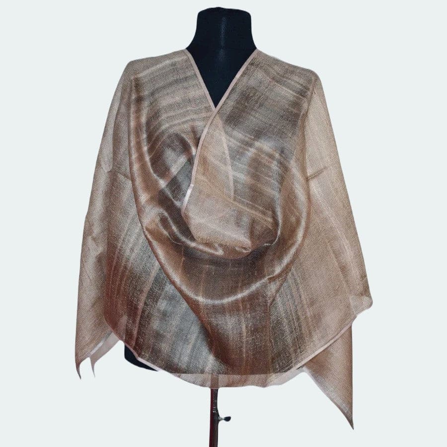 Esarfa-Sal din Matase Naturala Dupioni Raw Silk - Bej Nude -> Cod: Dupioni22 - esarfa sal din matase naturala dupioni raw silk