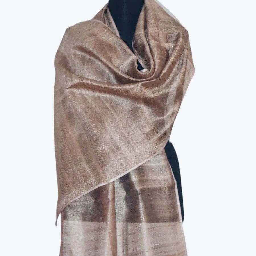 Esarfa-Sal din Matase Naturala Dupioni Raw Silk - Bej Nude -> Cod: Dupioni22 - esarfa sal din matase naturala dupioni raw silk